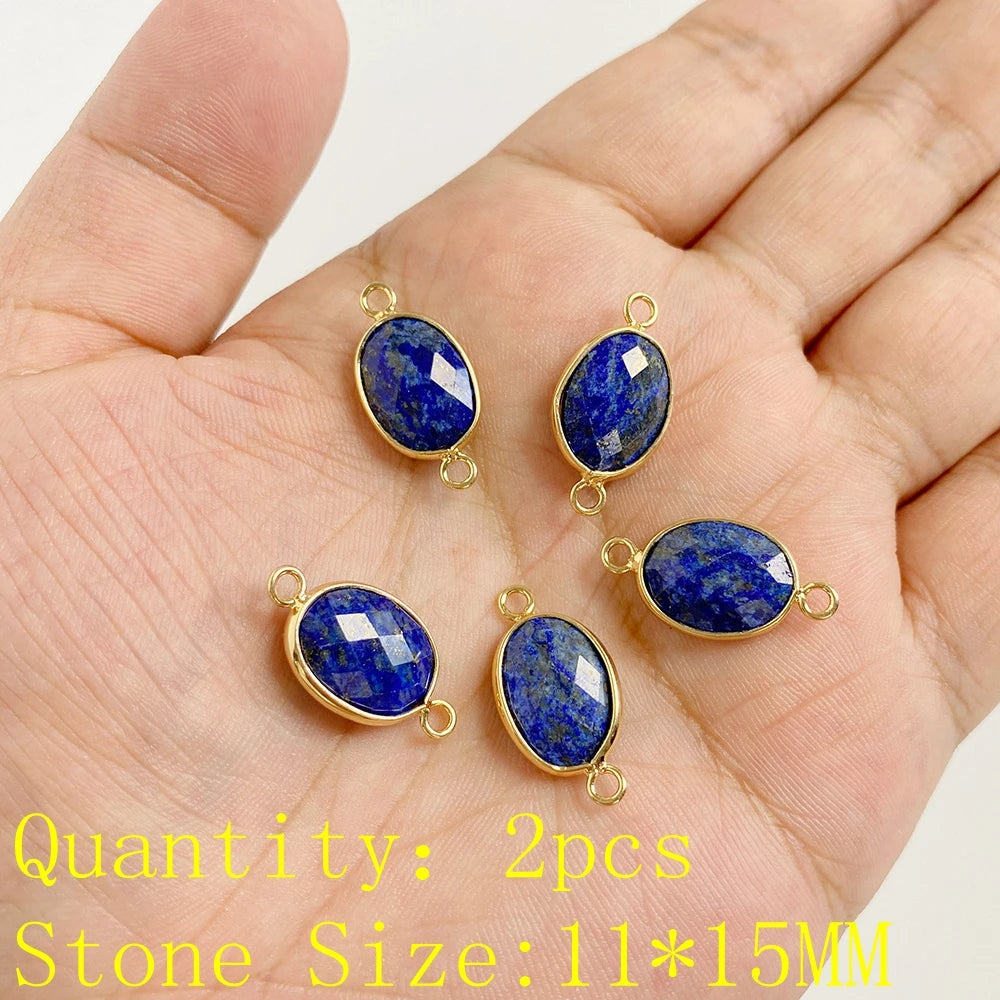 Lapis Lazuli Gemstone Charms & Connectors | Natural Stone Jewelry Making Supplies