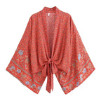 Floral Rayon Boho Kimono Beach Cover-Up