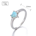 Larimar Heart Ring in 925 Sterling Silver