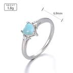 Larimar Heart Ring in 925 Sterling Silver