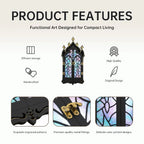 Gothic Church Arch Crystal Display Shelf – Wooden Wall Organizer