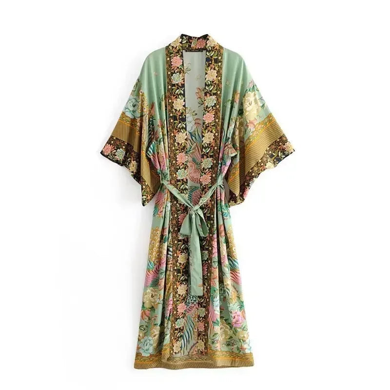 Peacock Floral Kimono