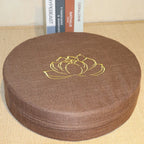 Round Lotus Meditation Zafu Cushion | Linen Floor Pillow for Yoga & Ritual