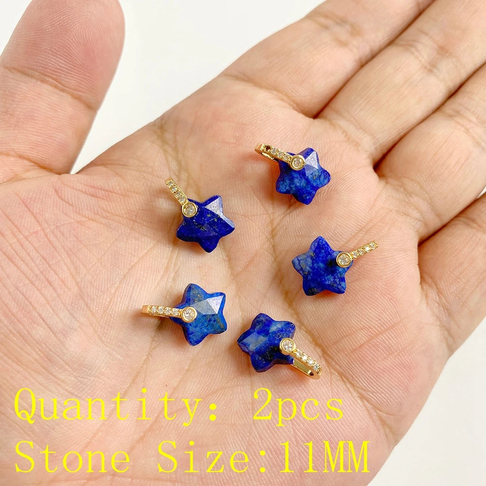 Lapis Lazuli Gemstone Charms & Connectors | Natural Stone Jewelry Making Supplies