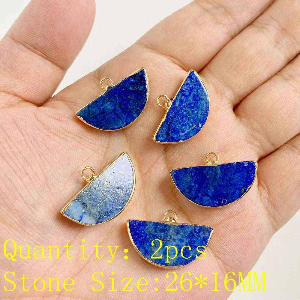Lapis Lazuli Gemstone Charms & Connectors | Natural Stone Jewelry Making Supplies