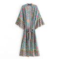 Peacock Floral Kimono Maxi Robe
