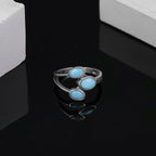 Larimar Trio 925 Sterling Silver Ring