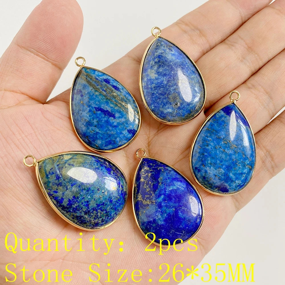 Lapis Lazuli Gemstone Charms & Connectors | Natural Stone Jewelry Making Supplies