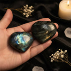 Labradorite Heart Cabochon Set | Natural Flashy Stone