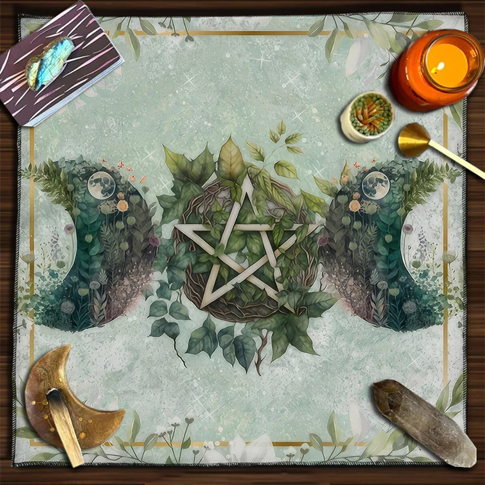 Rainbow Flower of Life Altar Cloth — Sacred Geometry Tarot Mat