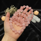Madagascar Rose Quartz Irregular Bead Bracelet | Natural Gemstone