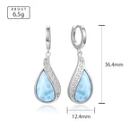 Larimar Teardrop Earrings, Pavé Accent