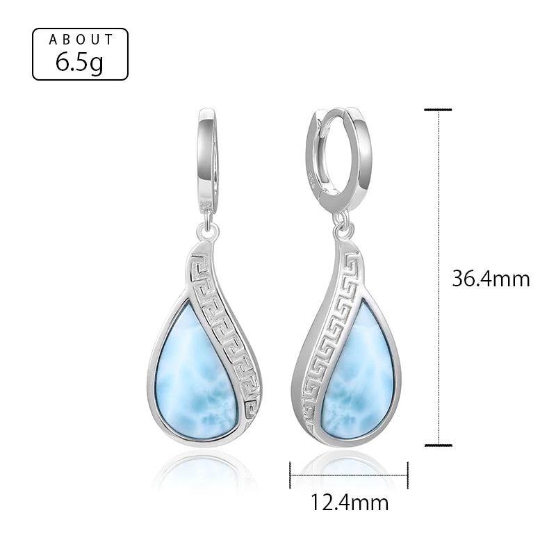 Larimar Teardrop Earrings, Pavé Accent