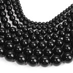 Black Obsidian Round Beads Strand — Natural Stone for Jewelry Making (4–18mm)