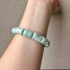 Green Angelite Barrel Bead Bracelet