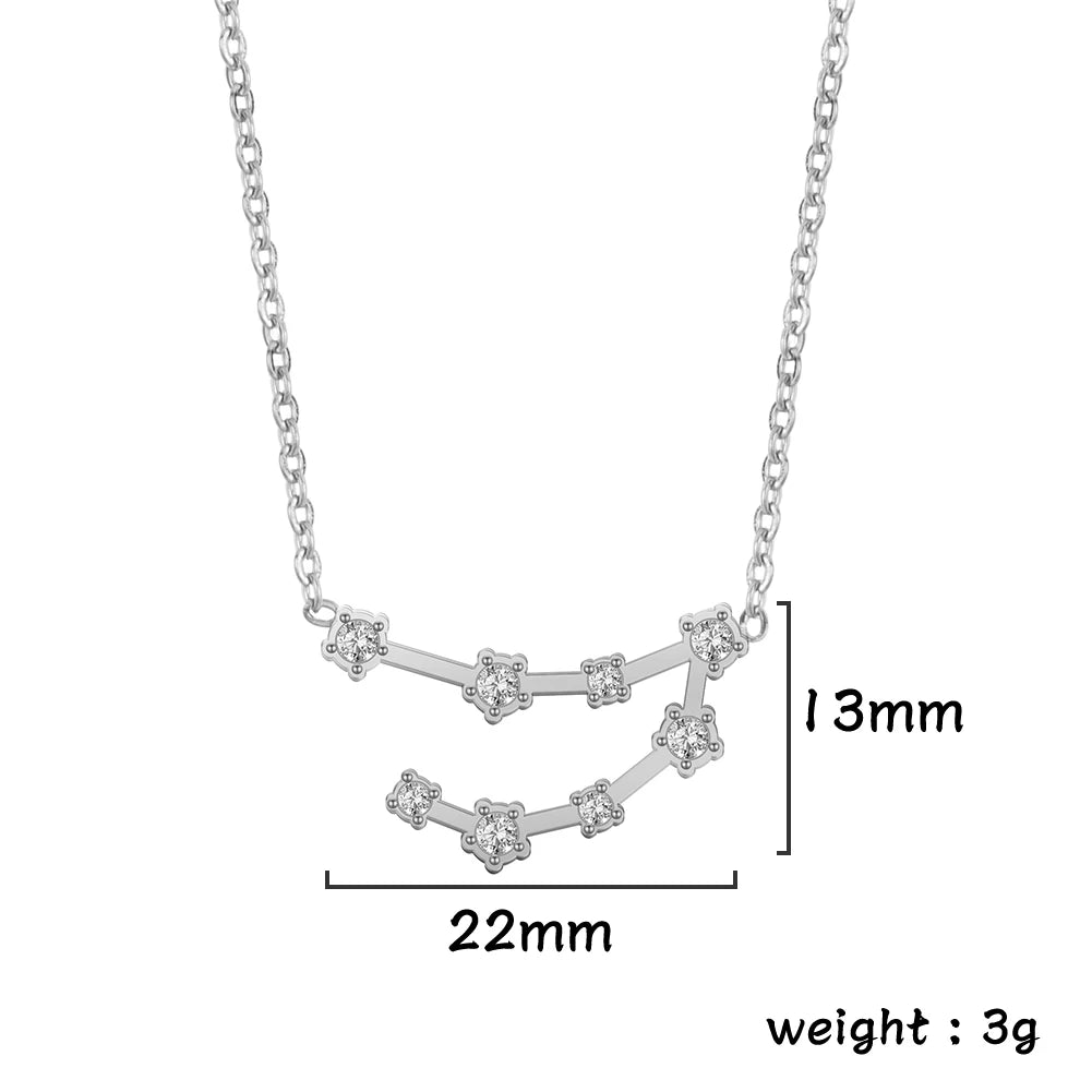 Zodiac Constellation Necklace — Silver & Gold Star Sign Pendant