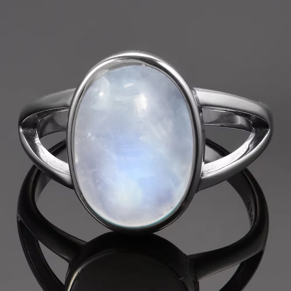 Moonstone 925 Silver Ring | Natural Gemstone Ring