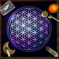Flower of Life Altar Cloth – Sacred Geometry Tarot Spread & Meditation Mat