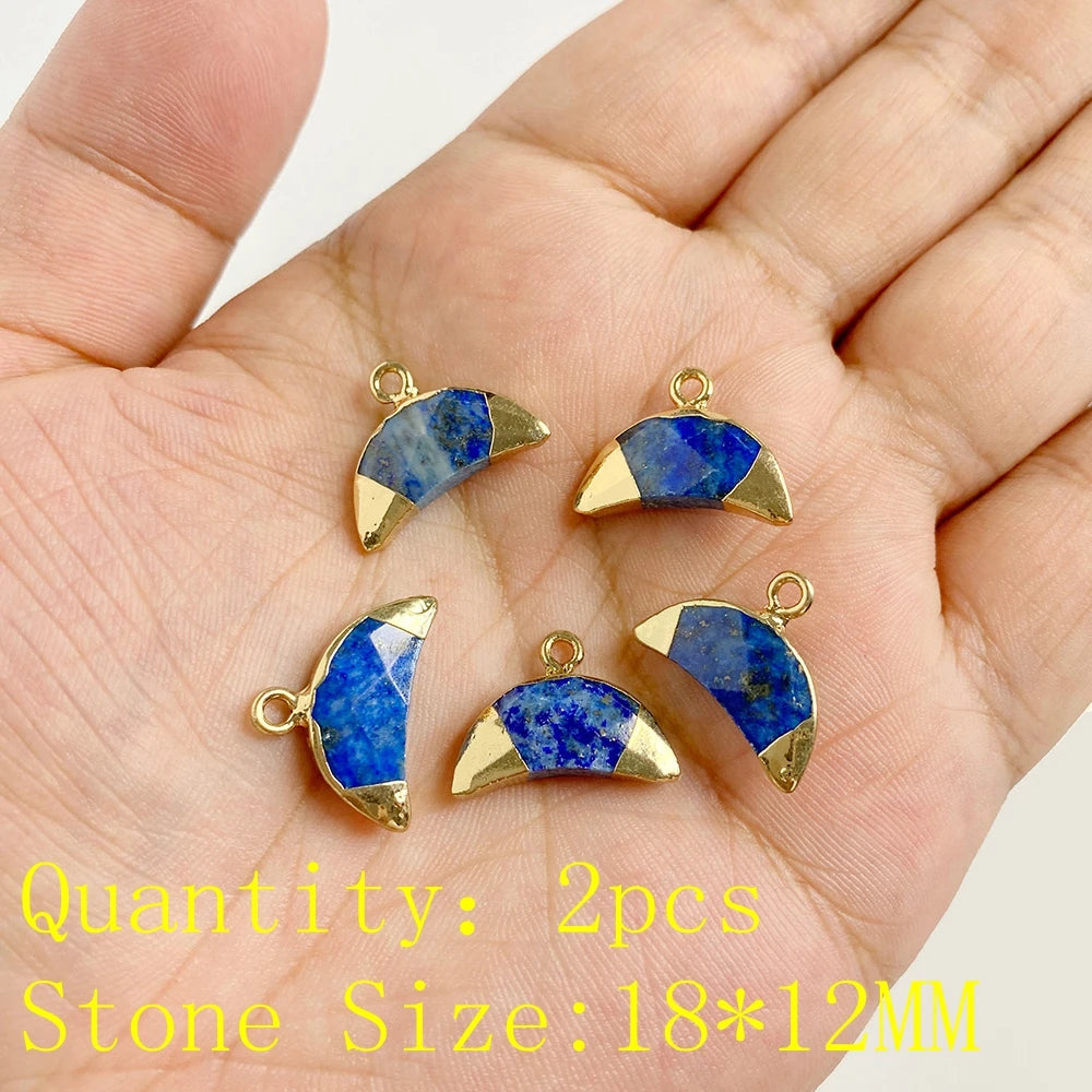 Lapis Lazuli Gemstone Charms & Connectors | Natural Stone Jewelry Making Supplies