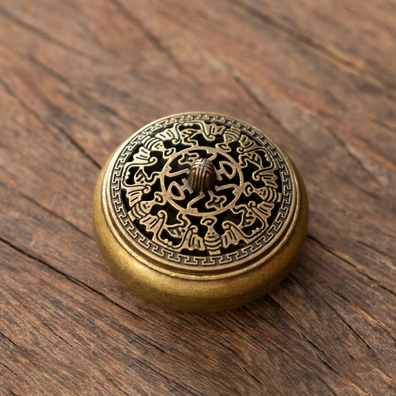 Vintage Alloy Incense Burner — Hollow Three-Legged Censer