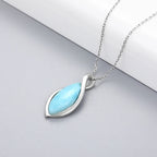 Larimar Teardrop Pendant Necklace in 925 Sterling Silver
