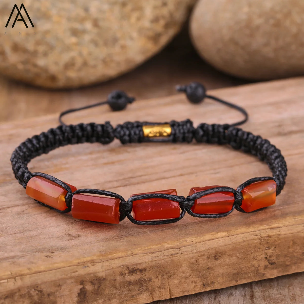 Natural Gemstone Knotted Woven Bracelet – Handmade Healing Crystal Jewelry