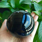 Natural Black Obsidian Crystal Sphere | Healing Ball — No Base