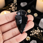 Black Obsidian Arrowheads — Natural Stone Carvings for Reiki, Decor & Jewelry Making (30–50mm)