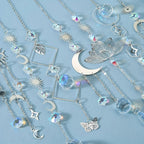 Crystal Lotus Suncatcher Set | 10 Hanging Rainbow Prism Pendants for Windows