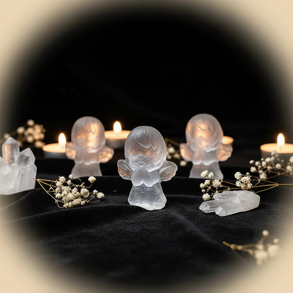 Selenite Angel Crystal Figurine | Reiki Chakra Meditation Decor