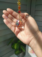 Chakra Crystal Suncatcher | Rainbow Prism Hanging Ornament for Windows & Altars