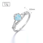 Larimar Heart Ring in Sterling Silver