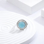 Larimar Oval Statement Ring in 925 Sterling Silver
