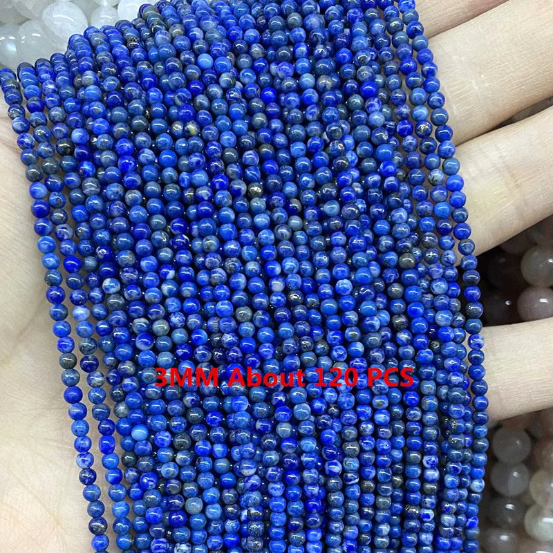 Lapis Lazuli Natural Stone Beads | Loose Spacer Beads for Jewelry Making