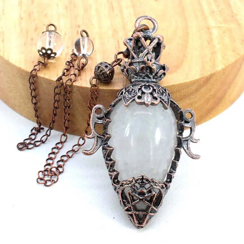 Natural Crystal Pendulum for Dowsing & Spiritual Divination — Genuine Gemstone