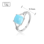 Larimar Sculptural Bezel Ring in 925 Sterling Silver