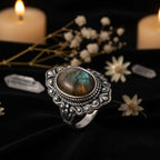 Labradorite Oval Gemstone Ring | 925 Sterling Silver