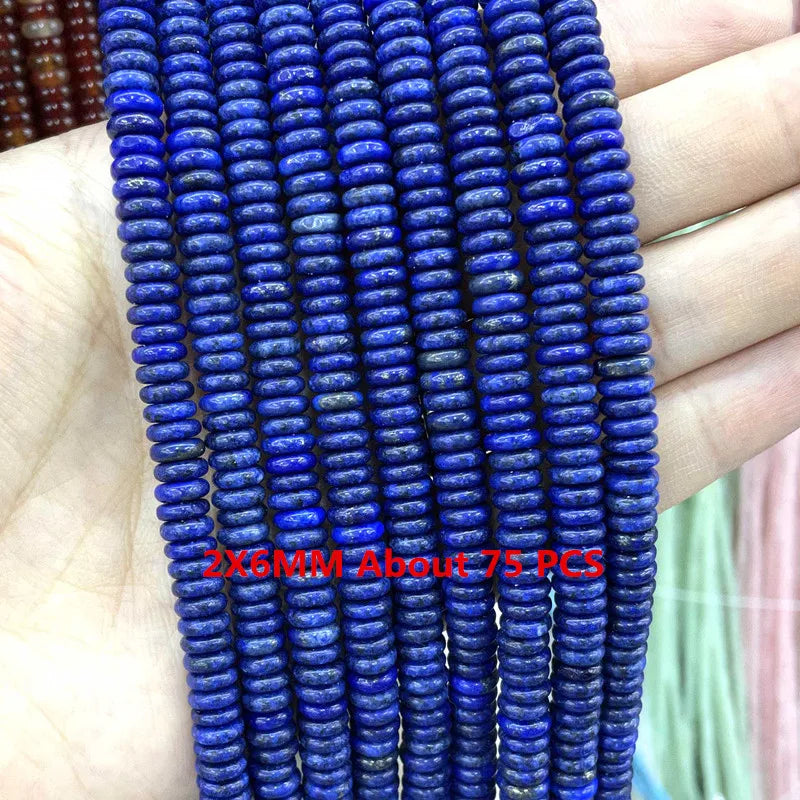 Lapis Lazuli Natural Stone Beads | Loose Spacer Beads for Jewelry Making