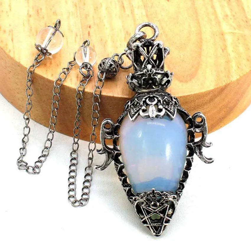 Natural Crystal Pendulum for Dowsing & Spiritual Divination — Genuine Gemstone