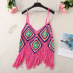 Boho Crochet Fringe Crop Top
