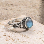 Natural Labradorite Ring — 925 Sterling Silver