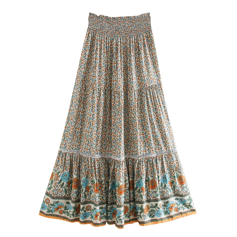 Boho Floral Maxi Skirt