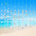 Crystal Lotus Suncatcher Set | 10 Hanging Rainbow Prism Pendants for Windows