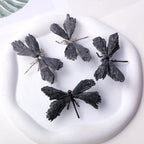 Black Tourmaline Feathered Dragonfly Charm