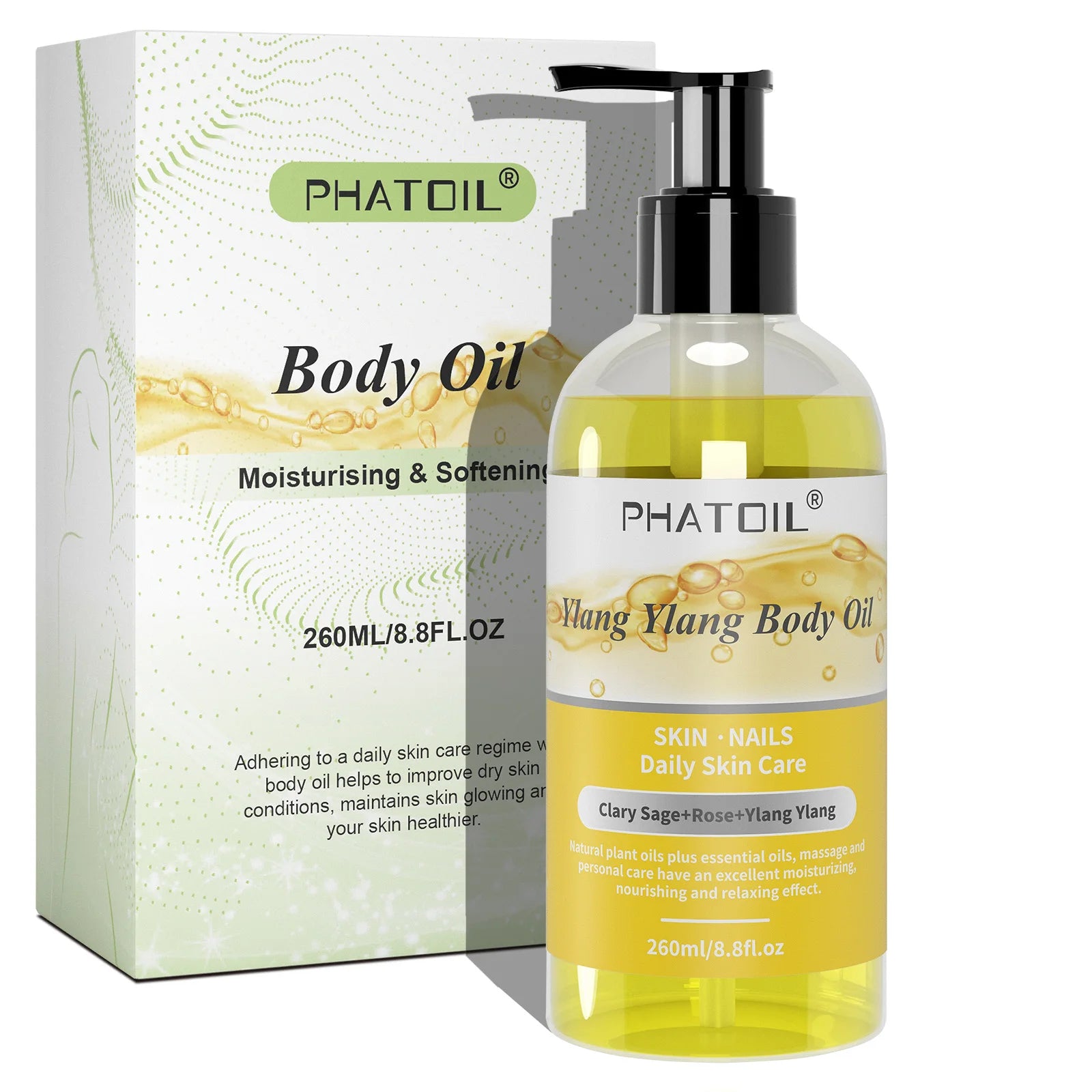Botanical Body Oil 260ml | Moisturizing & Long-Lasting Scent for Skin, Hair & Massage