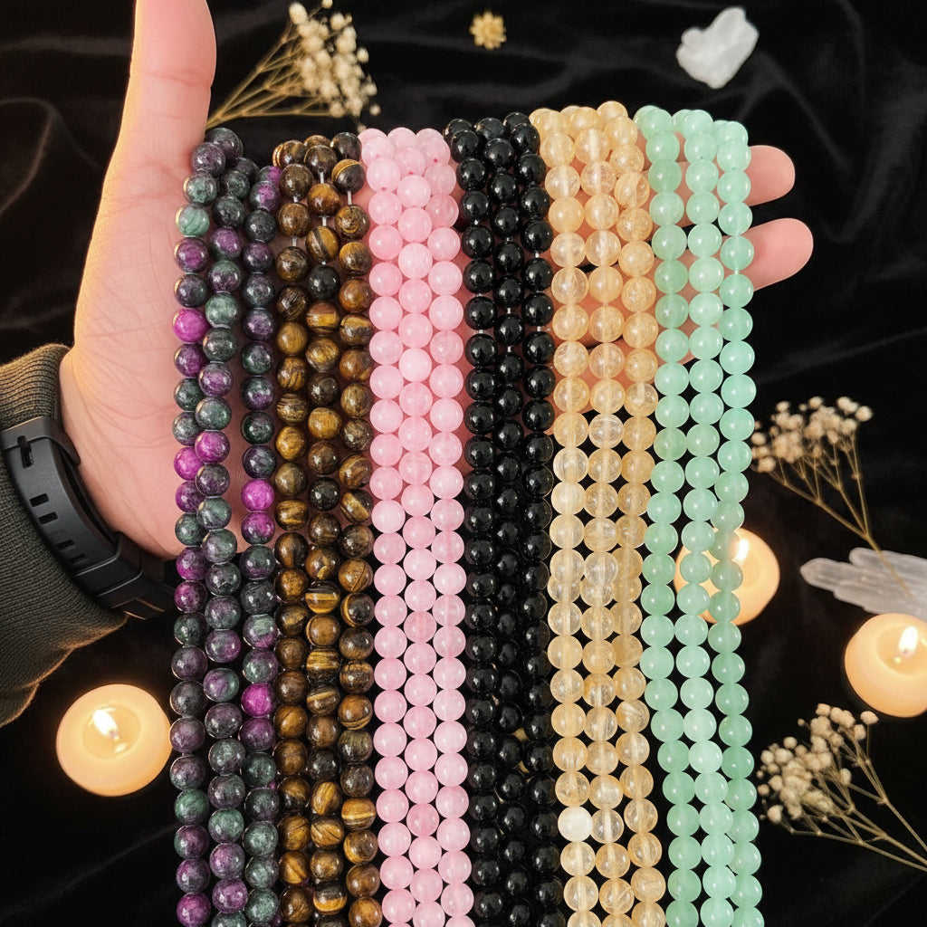 Natural Crystal Bead Strand — 8mm Healing Stone Beads for Jewelry Making