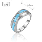 Larimar Geometric Bezel 925 Sterling Silver Ring