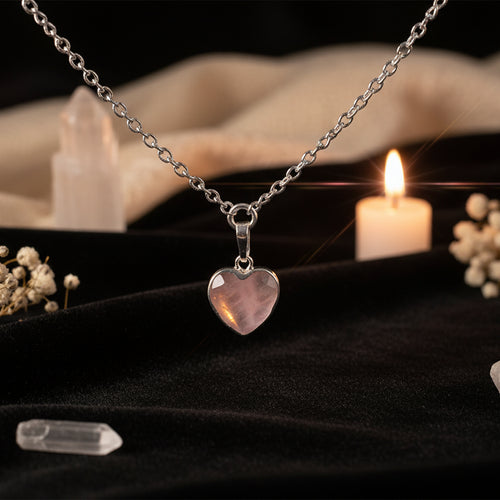 Heart Rose Quartz Pendant Necklace – Love, Compassion & Gentle Healing