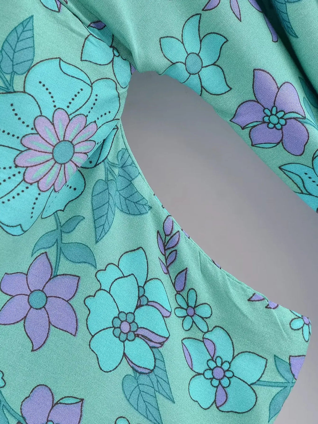 Floral Bat-Sleeve Kimono Robe with Tassel Belt