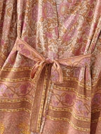 Blush Floral Kimono Robe – Short Boho Cover-Up
